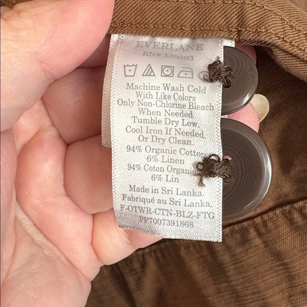 Everlane Fatigue Blazer size S Oversized Walnut Brown Organic Cotton Linen